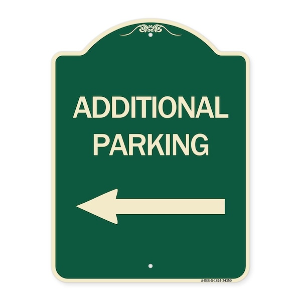 Additional Parking Left Arrow Heavy-Gauge Aluminum Architectural Sign, 24" x 18", G-1824-24350